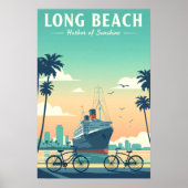 Vintage Long Beach Poster (Voorkant)