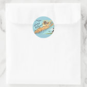 Vintage Long Island Kaart Ronde Sticker (Tas)