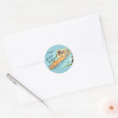 Vintage Long Island Kaart Ronde Sticker (Envelop)