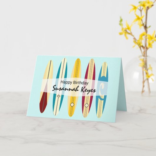 Vintage Longboards Kaart (Gele Bloem)