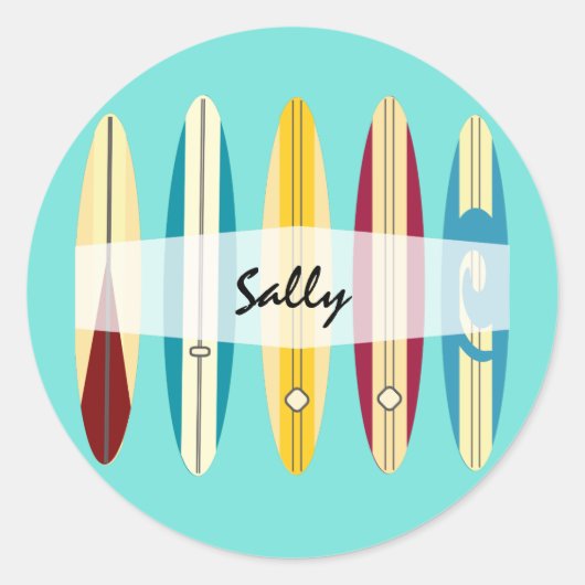 Vintage Longboards Ronde Sticker (Voorkant)