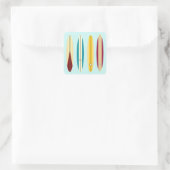 Vintage Longboards Vierkante Sticker (Tas)