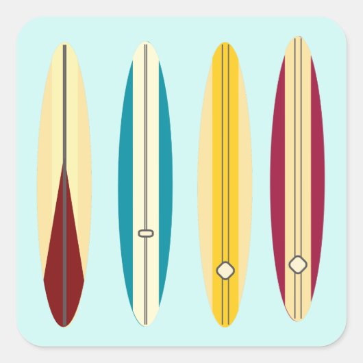 Vintage Longboards Vierkante Sticker (Voorkant)