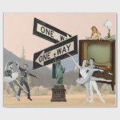 Vintage Look American Collage Cadeaupapier (Vlak)