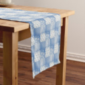Vintage Look Denim BlauwCrème Witte Patchwork Theedoek