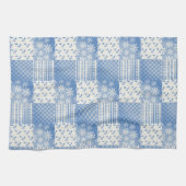 Vintage Look Denim BlauwCrème Witte Patchwork Theedoek (Horizontaal)