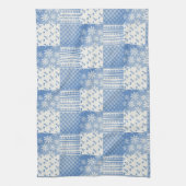 Vintage Look Denim BlauwCrème Witte Patchwork Theedoek (Verticaal)