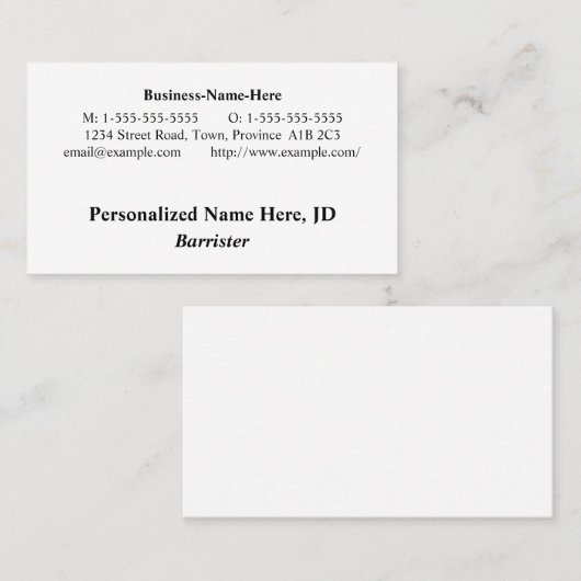 Vintage look Professional Visitekaartje (Voorkant / Achterkant)