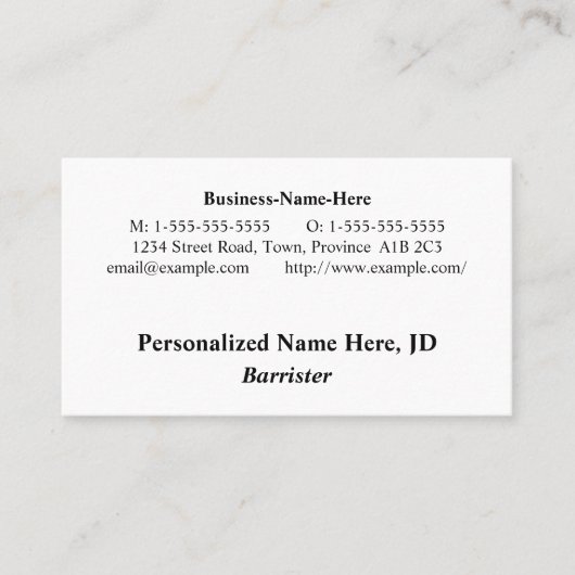 Vintage look Professional Visitekaartje (Voorkant)