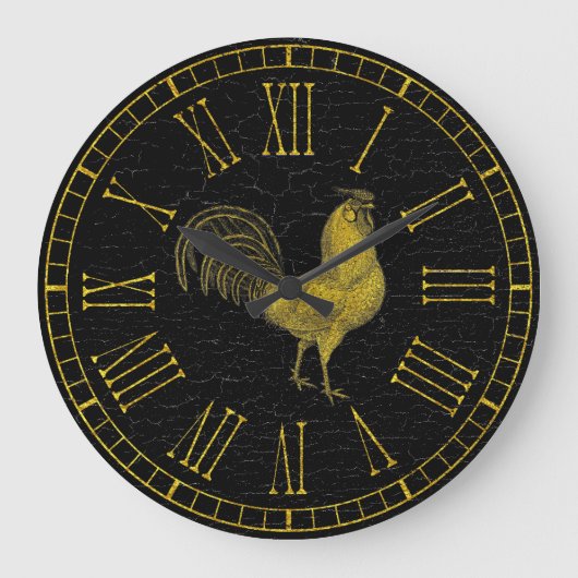 Vintage Look Rooster Grote Klok (Voorkant)