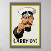 Vintage Lord Kitchener draagt Poster (Voorkant)