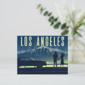 Vintage Los Angeles California Cityscape Briefkaart (Staand voorkant)