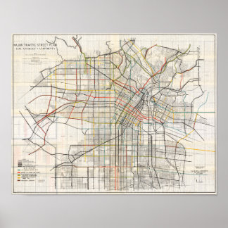 Vintage Los Angeles California kaartposter 1927 Poster