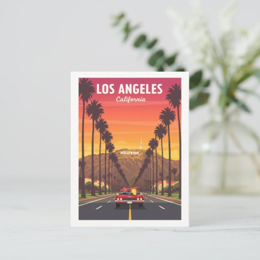 Vintage Los Angeles Californië Briefkaart (Staand voorkant)