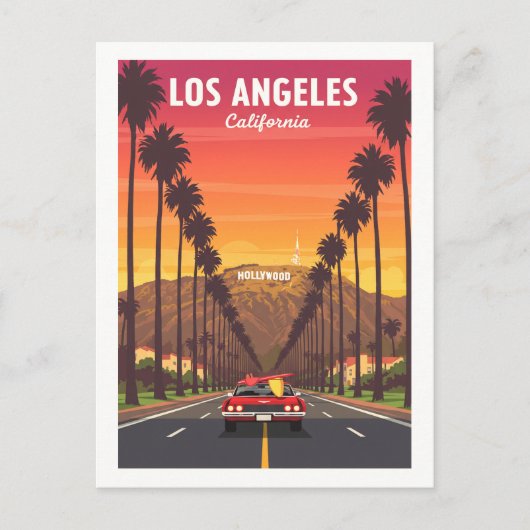 Vintage Los Angeles Californië Briefkaart (Voorkant)