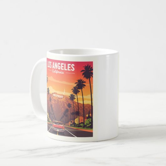 Vintage Los Angeles Californië Koffiemok (Voorkant links)