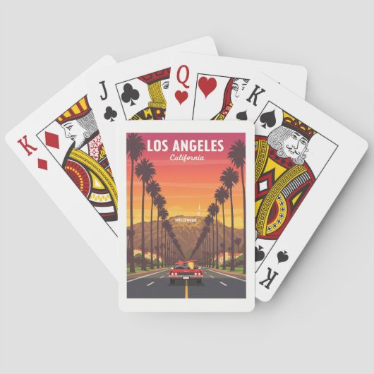 Vintage Los Angeles Californië Pokerkaarten (Achterkant)