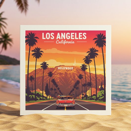 Vintage Los Angeles Californië Tegeltje