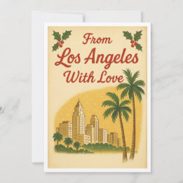 Vintage Los Angeles Christmas Holiday Card  Feestdagenkaart