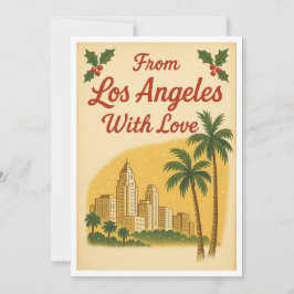 Vintage Los Angeles Christmas Holiday Card Feestdagenkaart