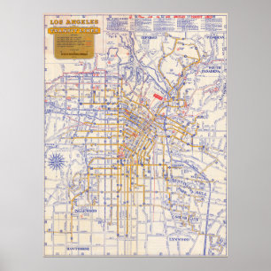 Vintage Los Angeles kaartposter 1946 Poster