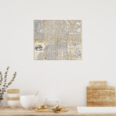 Vintage Los Angeles Map Poster 1942 (Keuken)