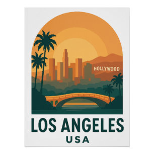 Vintage Los Angeles Reisposter – Retro USA Perfect Poster