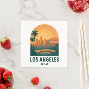 Vintage Los Angeles Reizen – Retro Hollywood  Servet