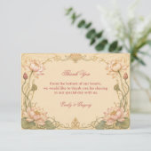 Vintage Lotus Botanisch Bedankkaart (Staand voorkant)