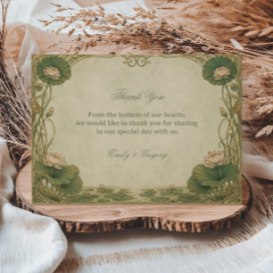 Vintage Lotus Botanisch Bedankkaart