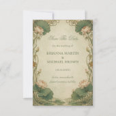 Vintage Lotus Botanisch Save The Date (Voorkant)