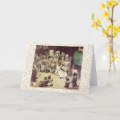 Vintage Louis Wain Cat Academy Art Kaart (Gele Bloem)