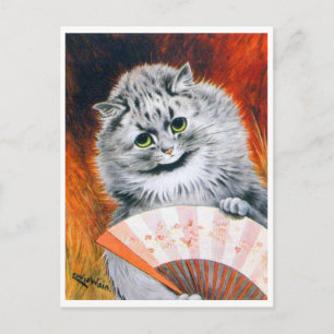 Vintage Louis Wain Cat met Van Briefkaart