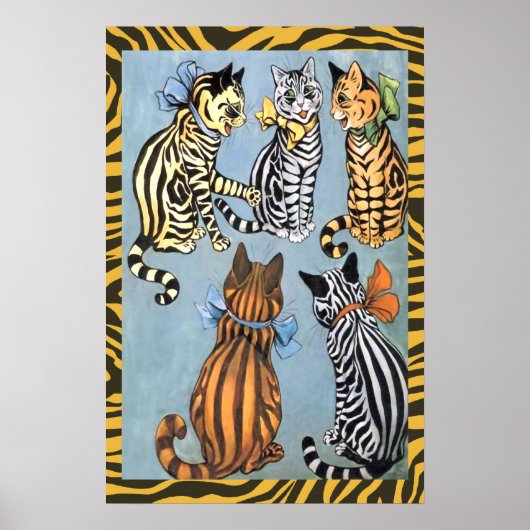Vintage Louis Wain Cat Pals Poster afdrukken (Voorkant)