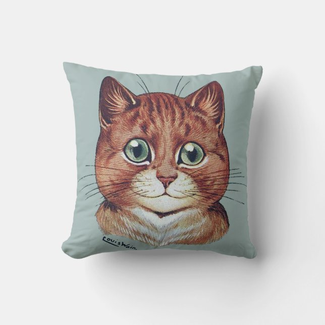 Vintage Louis Wain Cat Portreits Cushion Kussen (Voorkant)