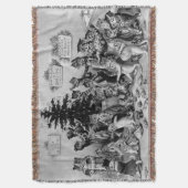 Vintage Louis Wain Cats die Kerstmis vieren Deken (Voorkant Verticaal)