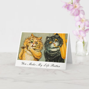 Vintage Louis Wain Katten maken mijn leven beter Kaart