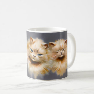 Vintage Louis Wain kattenkunst met pluizige Perzis Koffiemok