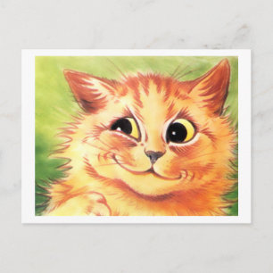 Vintage Louis Wain Smiling Cat Briefkaart