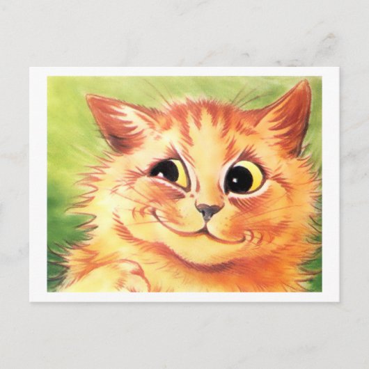 Vintage Louis Wain Smiling Cat Briefkaart (Voorkant)
