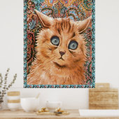 Vintage Louis Wain Wallpaper Cat Art Poster (Keuken)