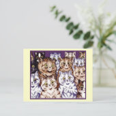 Vintage Louis Wain Wonderment Cats Briefkaart (Staand voorkant)