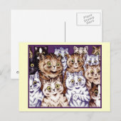 Vintage Louis Wain Wonderment Cats Briefkaart (Voorkant / Achterkant)