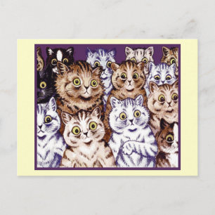 Vintage Louis Wain Wonderment Cats Briefkaart