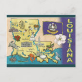 Vintage Louisiana Briefkaart (Voorkant)