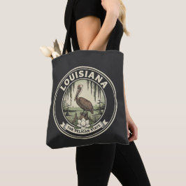 Vintage Louisiana Pelikaan Staat Erfgoed Embleem Tote Bag