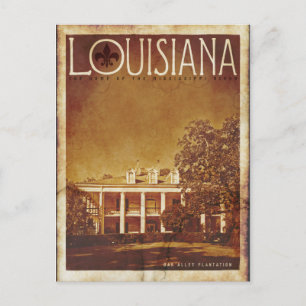 Vintage Louisiana Plantation Home Travel Briefkaar Briefkaart