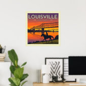 Vintage Louisville Kentucky Poster (Thuiskantoor)