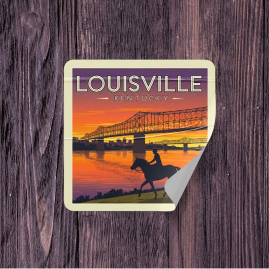 Vintage Louisville Kentucky Vierkante Sticker
