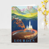Vintage Lourdes France Travel Briefkaart (Gele Bloem)